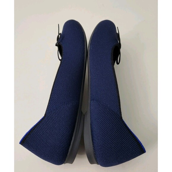 ROTHYS The Ballet Bow Flat Womens 7 Navy Blue Black Comfort Flats Shoes Office - Picture 5 of 9
